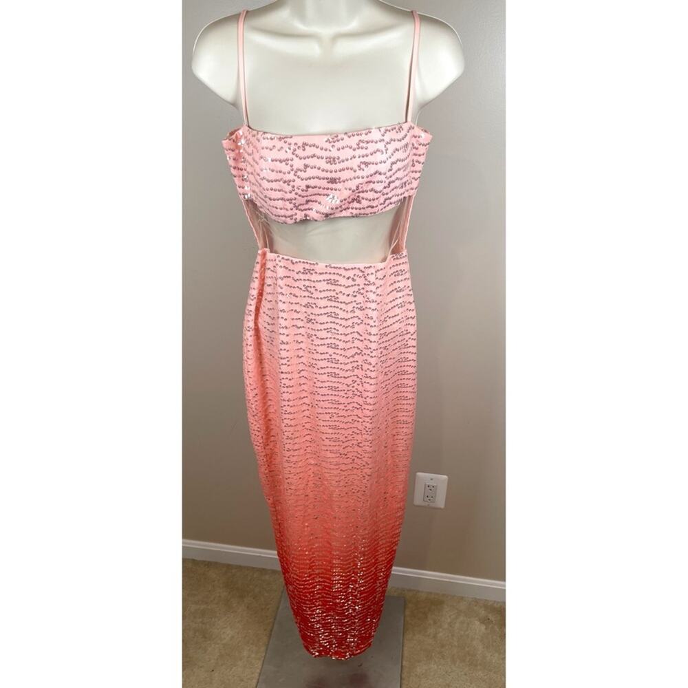 Elegant Pink Sequin Maxi Dress - Picture 3 of 10